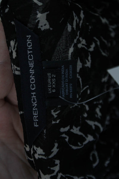 French Connection Womens Ameliea Crinkle 2 Maxi Dress Black White Size 2