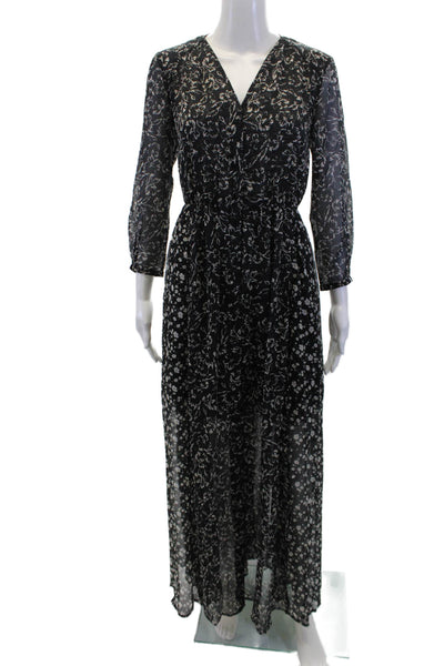 French Connection Womens Ameliea Crinkle 2 Maxi Dress Black White Size 4