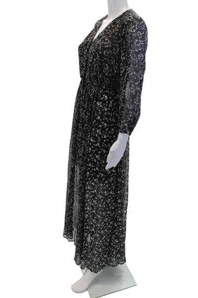 French Connection Womens Ameliea Crinkle 2 Maxi Dress Black White Size 4