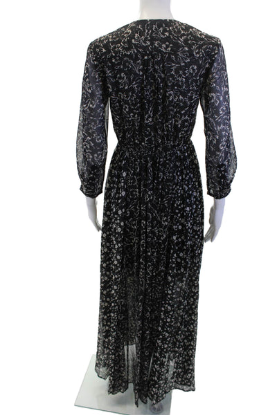 French Connection Womens Ameliea Crinkle 2 Maxi Dress Black White Size 4