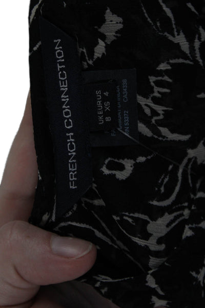 French Connection Womens Ameliea Crinkle 2 Maxi Dress Black White Size 4