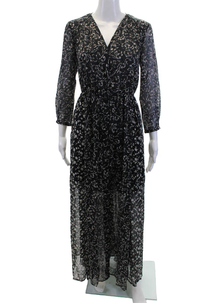 French Connection Womens Ameliea Crinkle 2 Maxi Dress Black White Size 8