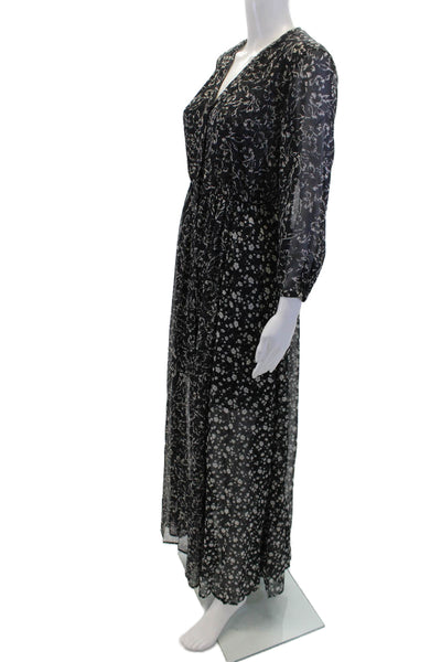 French Connection Womens Ameliea Crinkle 2 Maxi Dress Black White Size 8