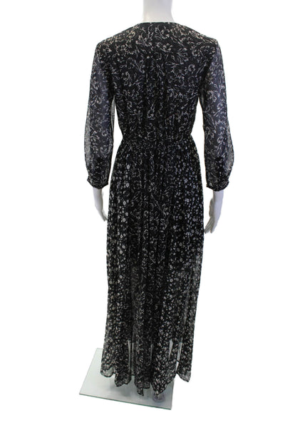 French Connection Womens Ameliea Crinkle 2 Maxi Dress Black White Size 8