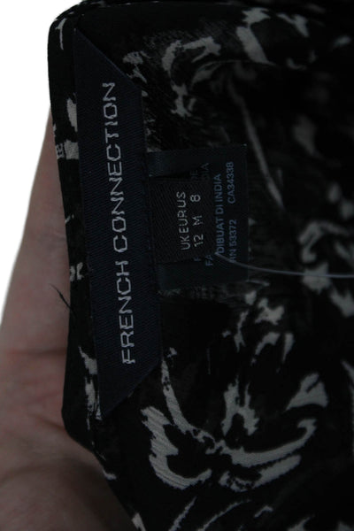 French Connection Womens Ameliea Crinkle 2 Maxi Dress Black White Size 8