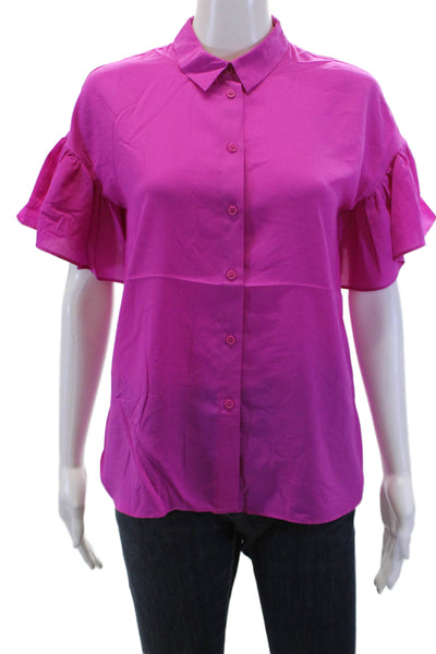 French Connection Womens Button-Down Top Pink Size XS