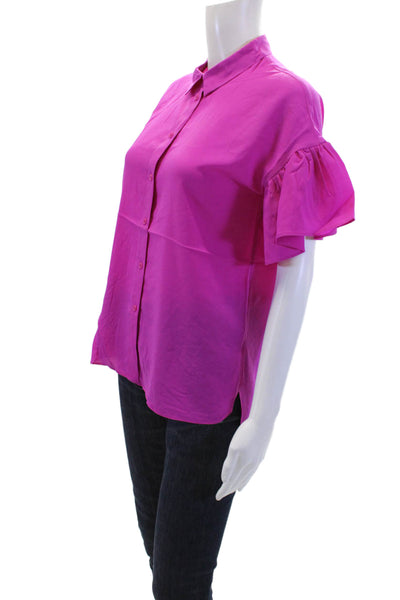 French Connection Womens Button-Down Top Pink Size XS