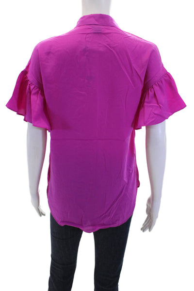 French Connection Womens Button-Down Top Pink Size XS