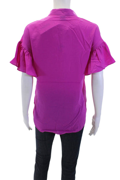 French Connection Womens Button-Down Top Pink Size S