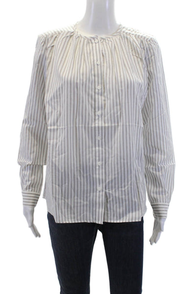 French Connection Womens Button-Down Top White Size S