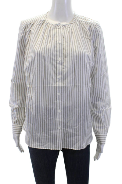 French Connection Womens Button-Down Top White Size M