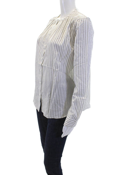 French Connection Womens Button-Down Top White Size M