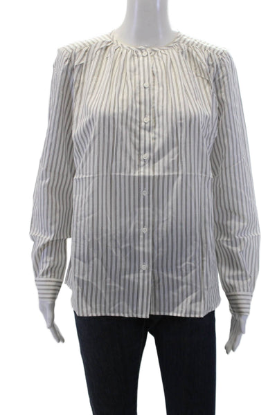 French Connection Womens Button-Down Top White Size L