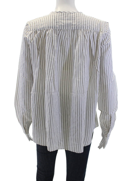 French Connection Womens Button-Down Top White Size L
