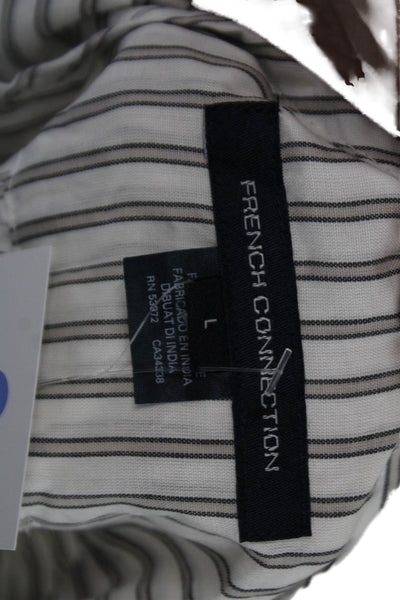 French Connection Womens Button-Down Top White Size L