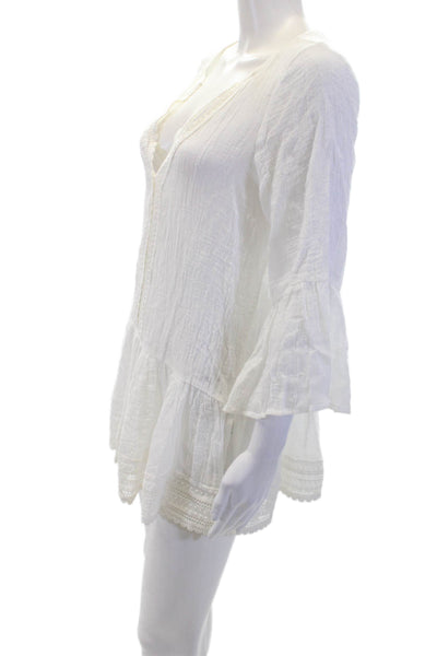 Eberjey Womens Swiss Dot A Line Tessa Dress White Cotton Size Small