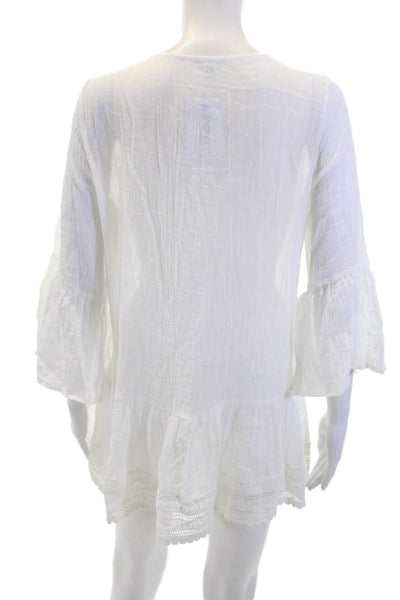 Eberjey Womens Swiss Dot A Line Tessa Dress White Cotton Size Small