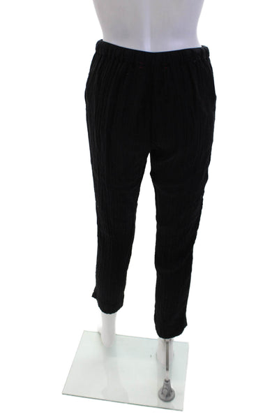 Xirena Womens Mid Rise Drawstring Waist Pants Black Cotton Size Extra Small