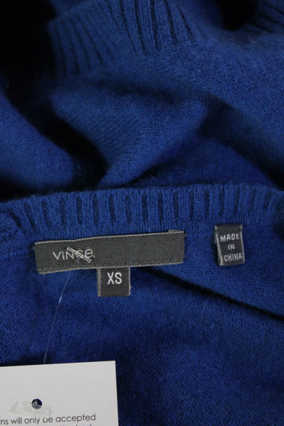 Vince Womens V-neck Long Sleeve Knit Casual Top Blue Size XS
