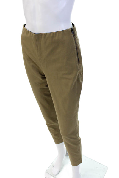 Everlane Womens Textured Lined Pleated Straight Leg Pants Tan Size S