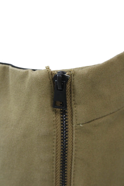 Everlane Womens Textured Lined Pleated Straight Leg Pants Tan Size S