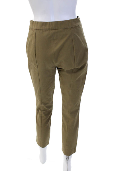 Everlane Womens Textured Lined Pleated Straight Leg Pants Tan Size S