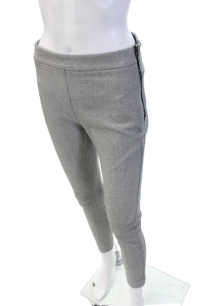 Ann Taylor Womens Textured Zip Colorblock Straight Leg Pants Gray Size 02