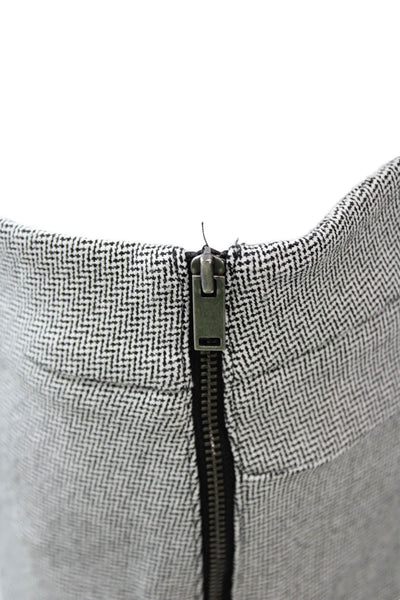Ann Taylor Womens Textured Zip Colorblock Straight Leg Pants Gray Size 02