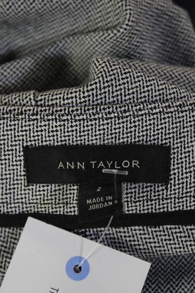 Ann Taylor Womens Textured Zip Colorblock Straight Leg Pants Gray Size 02
