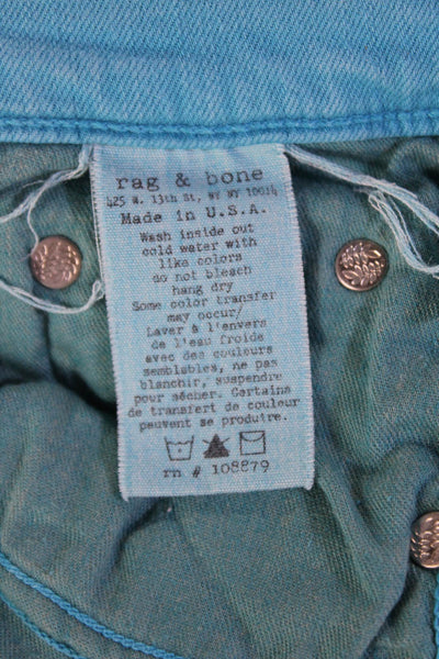 Rag & Bone Womens Zip Button Slim Leg Casual Pants Blue Size EUR 26