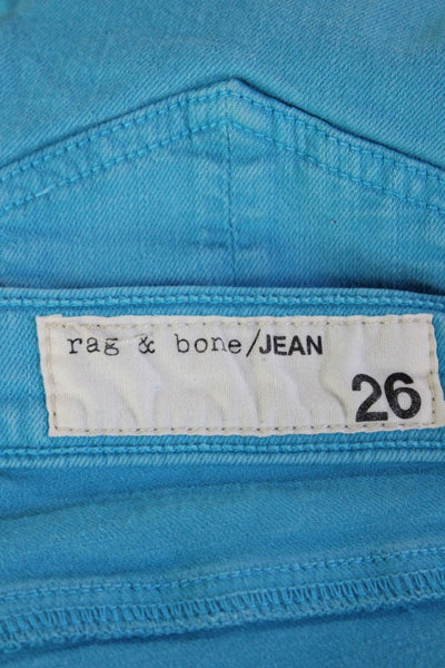 Rag & Bone Womens Zip Button Slim Leg Casual Pants Blue Size EUR 26
