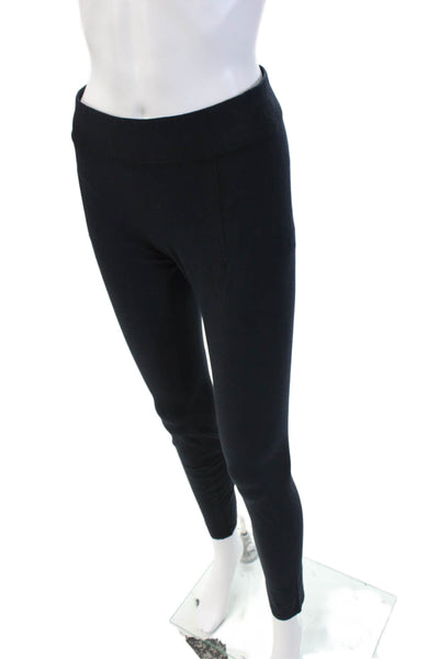 Helmut Lang Womens Textured Pleated Lined Slim Leg Pants Navy Size S