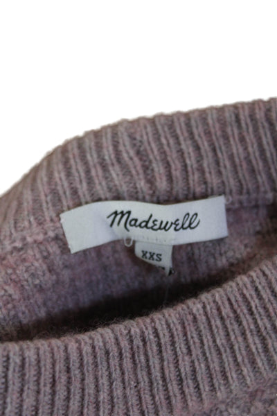 Madewell Womens Cotton + Wool Blend Sweater Top Pink Size XXS