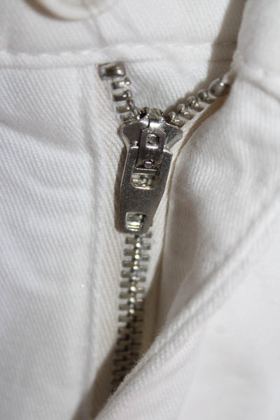 ELEVENTY Womens Textured Zip Button Slim Leg Pants White Size 14
