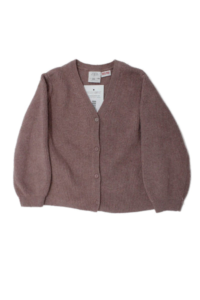Zara Toddlers Long Sleeve Button Up Knit Cardigan Pink Size 3-4Y