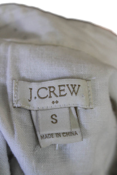 J Crew Womens Button-Up Blouse White Size S