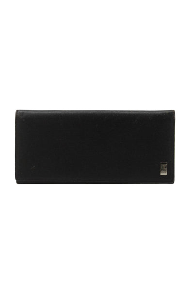 Dunhill Mens Leather Zip Bi-Fold Wallet Black