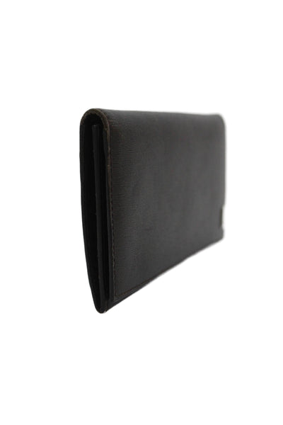 Dunhill Mens Leather Zip Bi-Fold Wallet Black