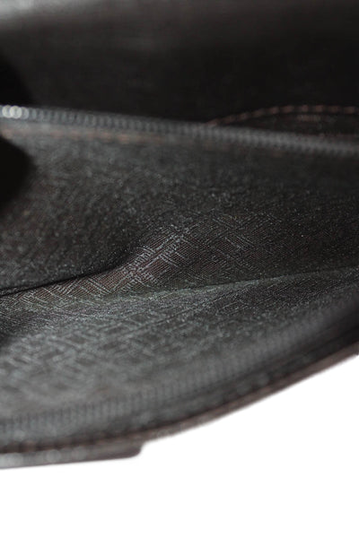 Dunhill Mens Leather Zip Bi-Fold Wallet Black