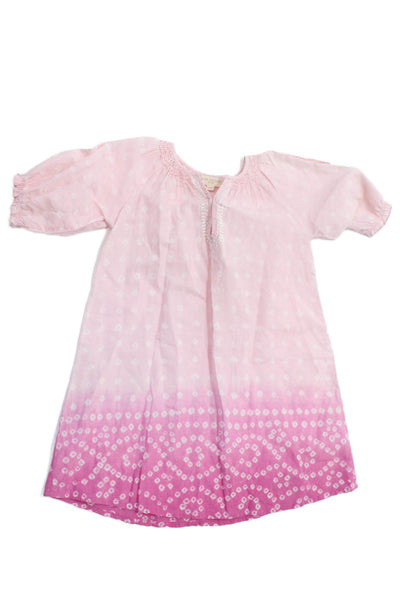 Pink Chicken Girls Cotton Spotted Gradient Print Tunic Dress Pink Size 4