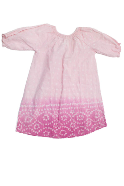 Pink Chicken Girls Cotton Spotted Gradient Print Tunic Dress Pink Size 4