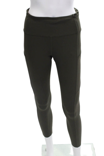 Lululemon Womens Textured Lined High Waisted Leggings Green Size S