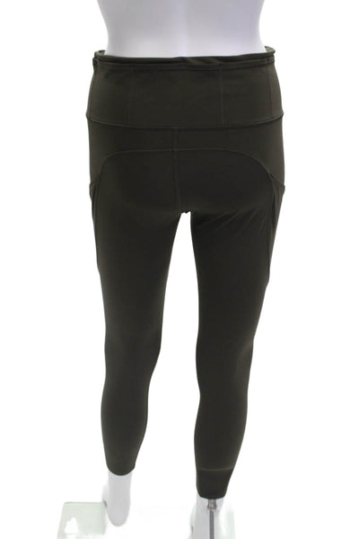 Lululemon Womens Textured Lined High Waisted Leggings Green Size S
