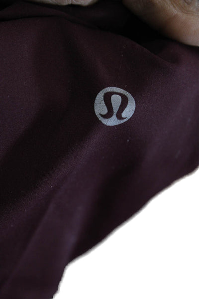 Lululemon Womens Textured Lined Athletic Leggings Burgundy Size S