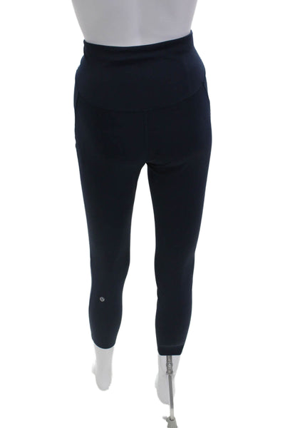 Lululemon Womens Textured Lined Skinny Leggings Navy Size M