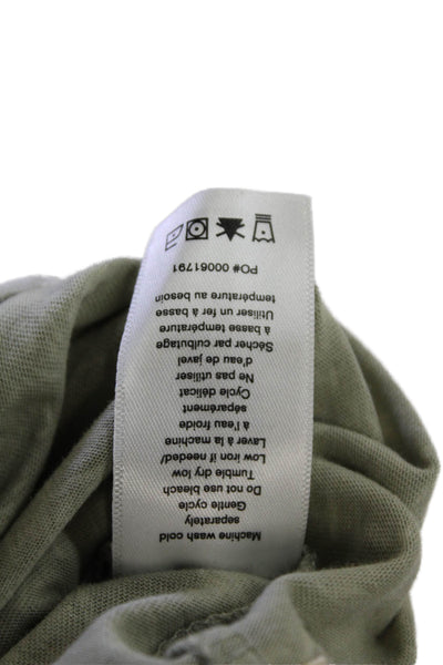 Rag & Bone Womens Short Sleeve Crew Neck Floral Tee Shirt Green White Size Small