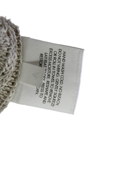 Eileen Fisher Womens Long Sleeve Open Knit Linen Cardigan Sweater Beige Size XS