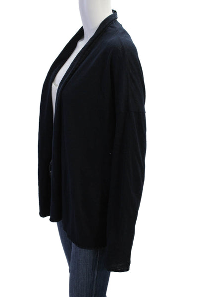 Calypso Saint Barth Womens Long Sleeve Open Front Cardigan Sweater Navy Small
