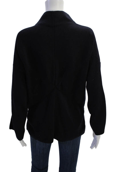 Calypso Saint Barth Womens Long Sleeve Open Front Cardigan Sweater Navy Small