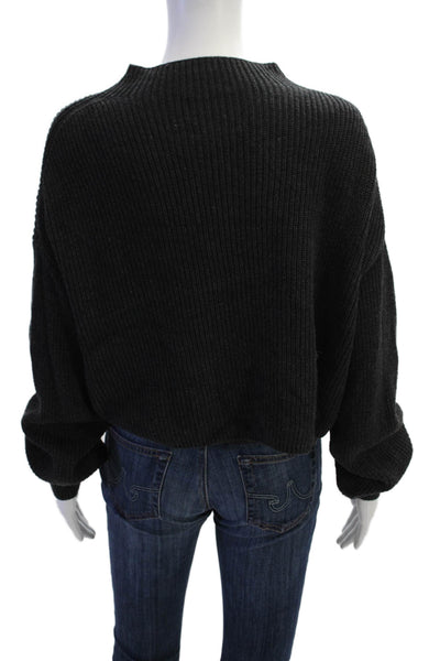 Le Ore Womens Long Sleeves Turtleneck Sweater Charcoal Gray Size Extra Small